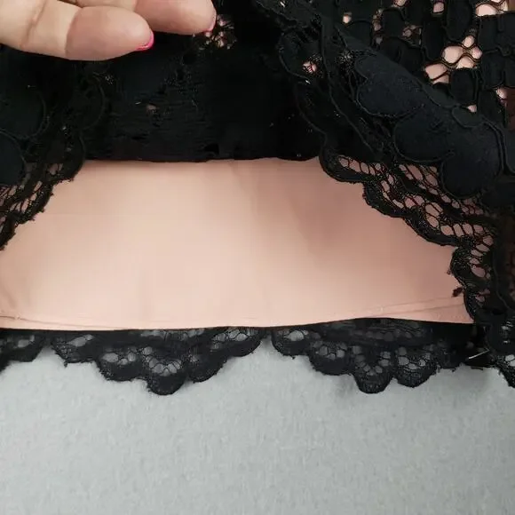 Aritzia Babaton Size XXS Lace Overlay Camisole Tank Top Black Modern Elegant - Picture 3 of 10